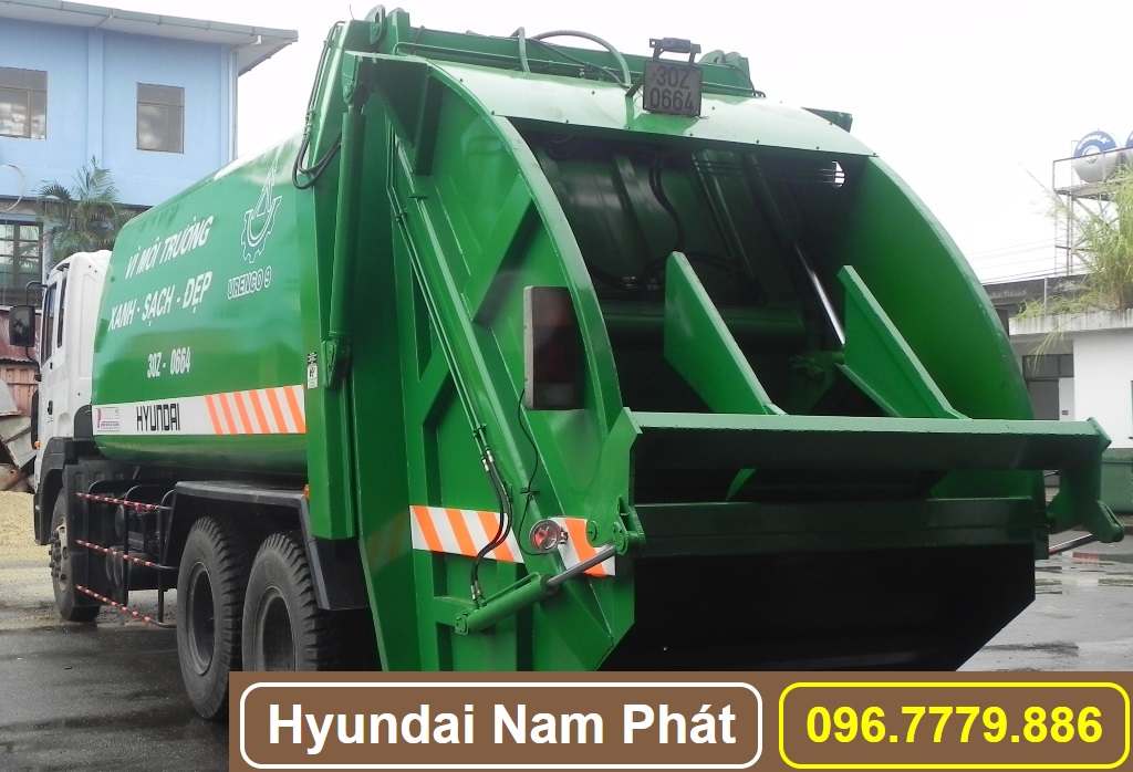 Xe tải Chở Rác Hyundai HD260 3 Chân Ép Rác 22 Khối